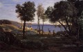 View near Naples plein air Romanticism Jean Baptiste Camille Corot